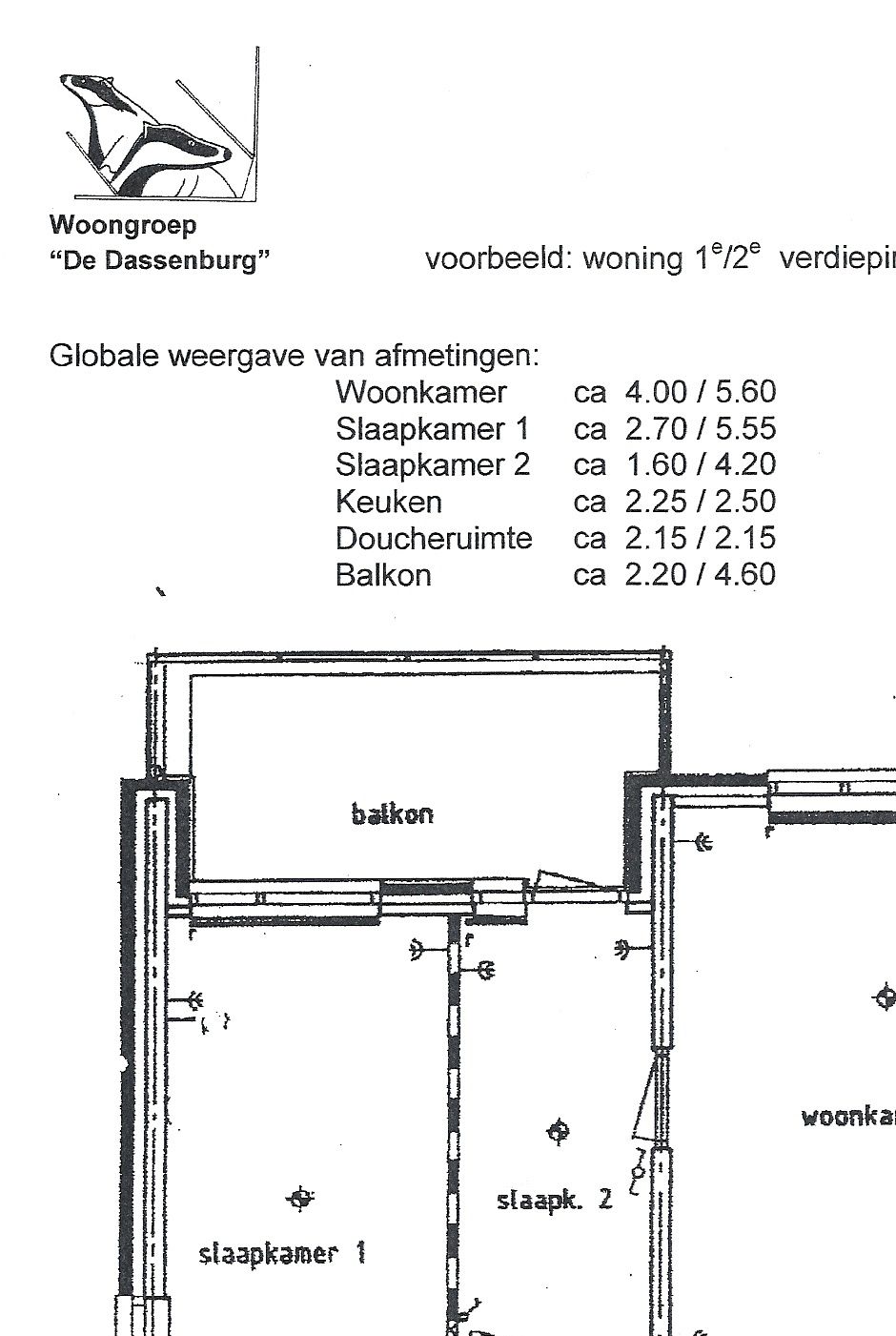 Plattegrond van de woning
 www.de-dassenburg.nl

